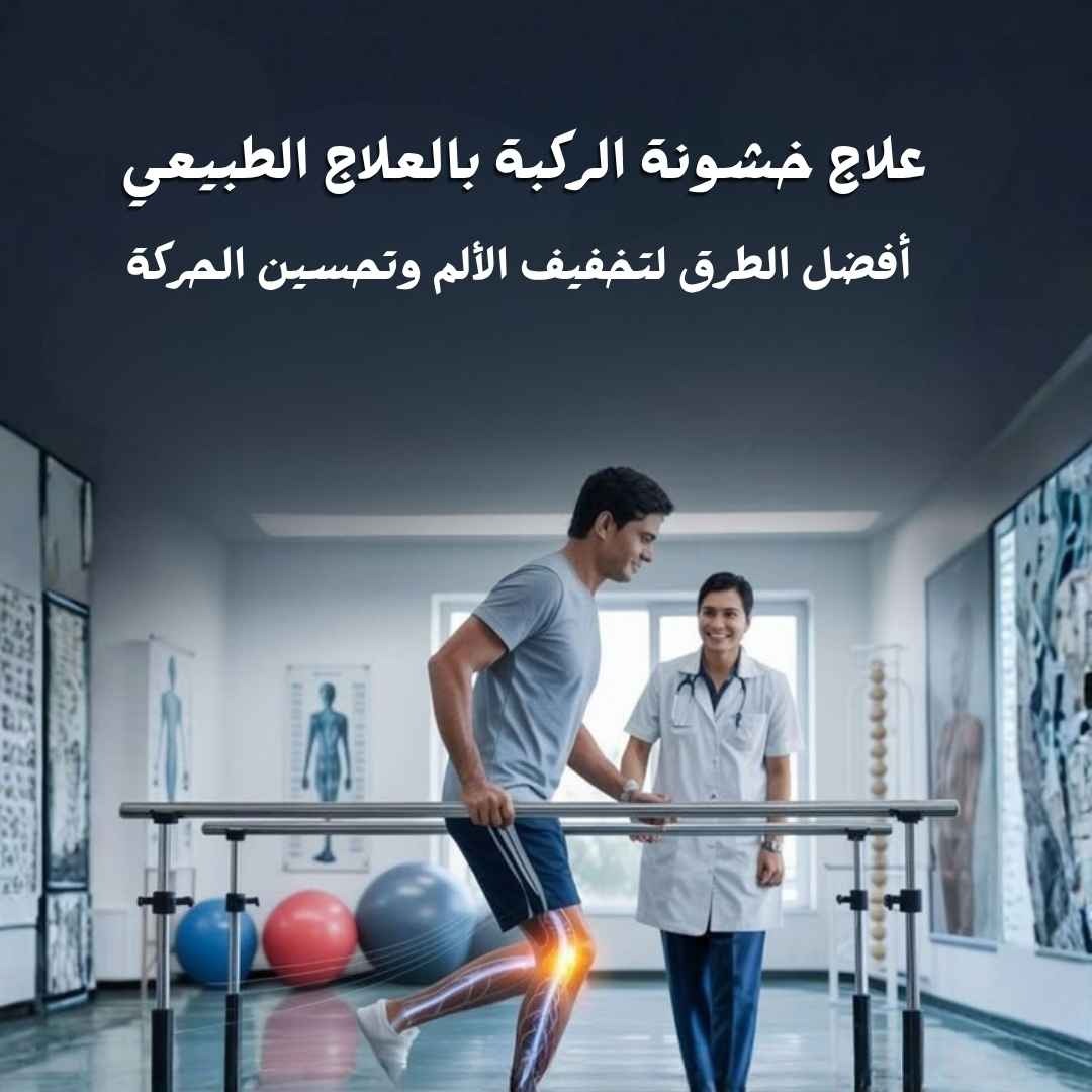 علاج خشونة الركبة بالعلاج الطبيعي باستخدام التمارين العلاجية لتقليل الألم وتحسين حركة مفصل الركبة.