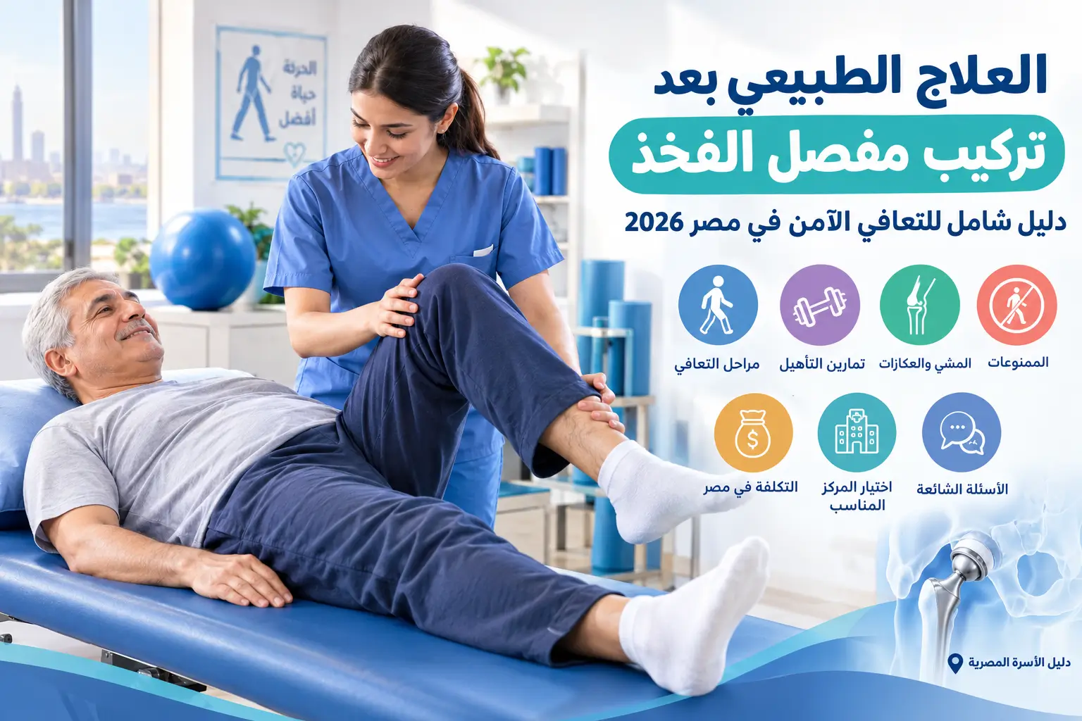 العلاج الطبيعي بعد تركيب مفصل الفخذ